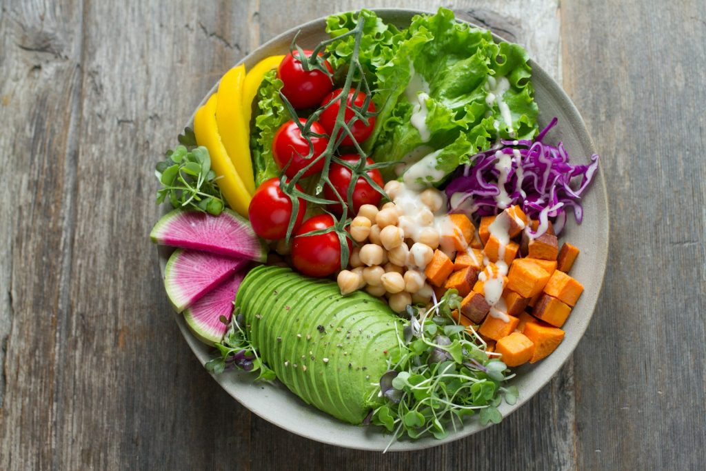 A balanced, colourful meal